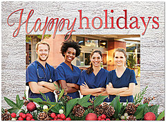 Rustic Garland Foil Photo Card D7198U-4A